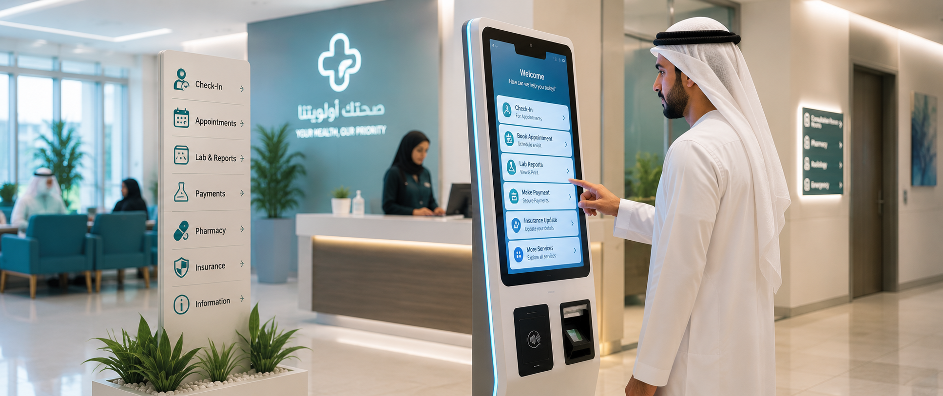 Interactive Self-Service Kiosk for Healthcare & Seamless Patient Check-ins